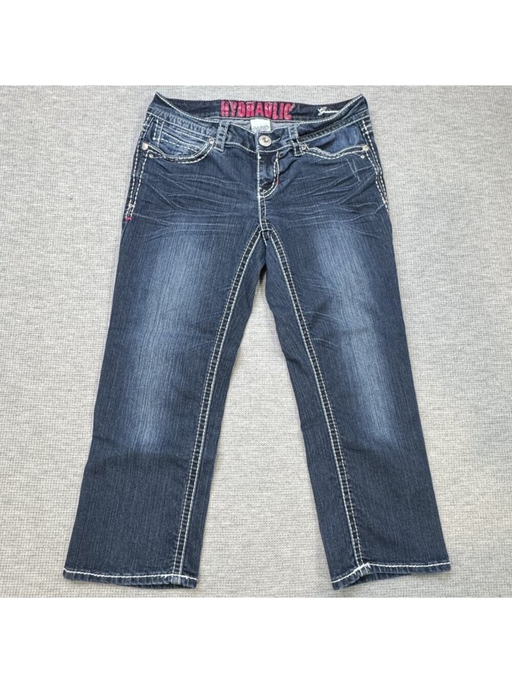 Hydraulic Gramercy Denim Capri Jeans Womens Sz 5/6 Blue Low Rise Dual Stitching